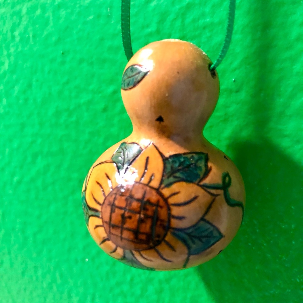 Sunflower Miniature Gourd Pendant Necklace